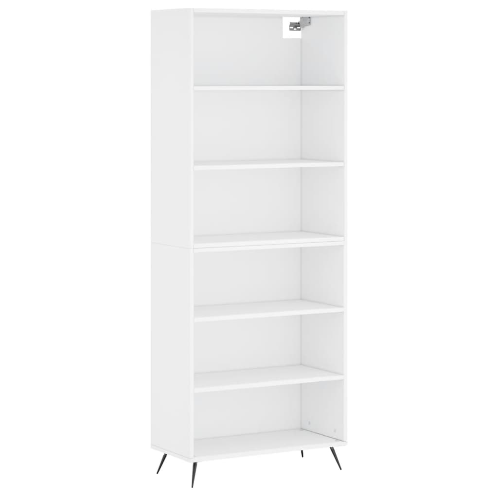 Highboard 69.5x32.5x180 cm Engineered Wood 3 Shelves White