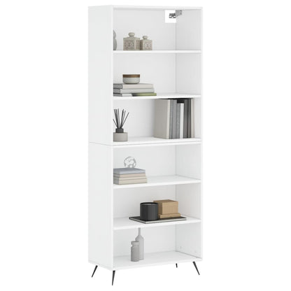 Highboard 69.5x32.5x180 cm Engineered Wood 3 Shelves White