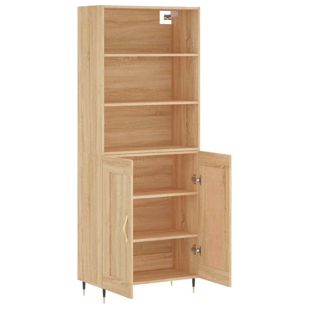 Highboard 69.5x34x180 cm Engineered Wood 2 Wood Doors Sonoma oak