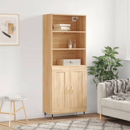 Highboard 69.5x34x180 cm Engineered Wood 2 Wood Doors Sonoma oak