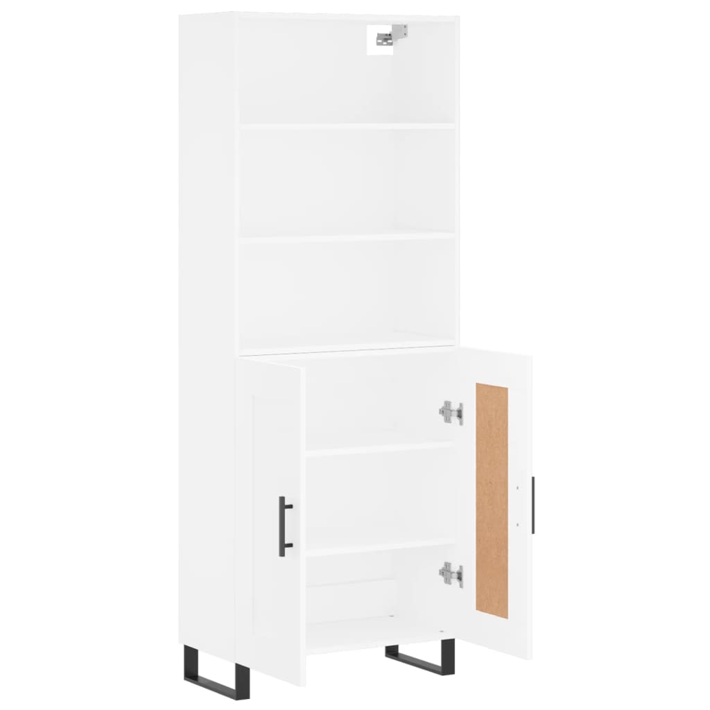 Highboard 69.5x34x180 cm Engineered Wood 2 Wood Doors White