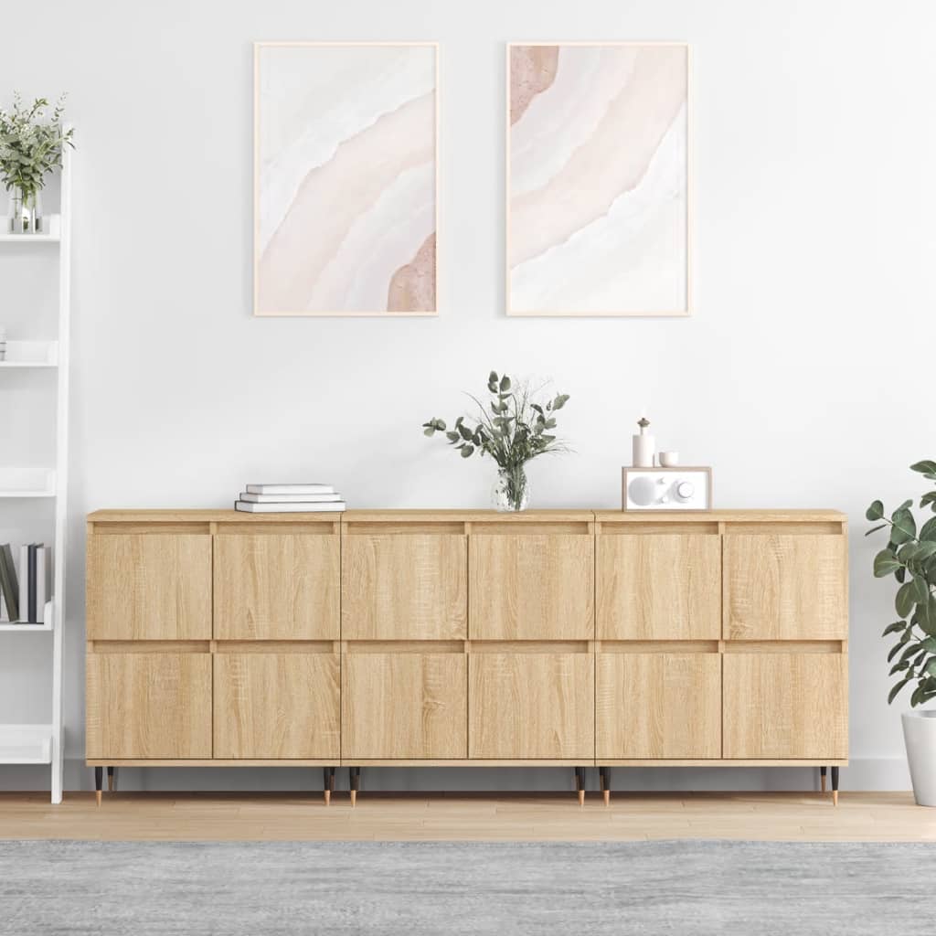 Sideboards Engineered Wood 3 pcs Sonoma oak