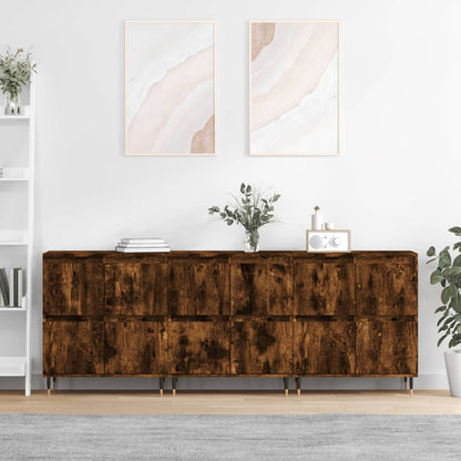 Sideboards Engineered Wood 3 pcs Smoked oak