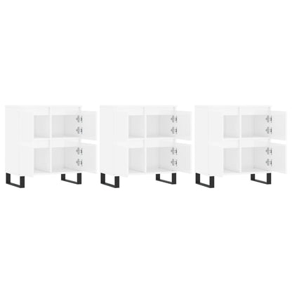 vidaXL Sideboards 3 pcs High Gloss White Engineered Wood 4
