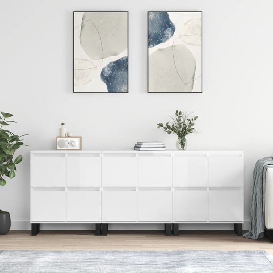 Sideboards Engineered Wood 3 High gloss white