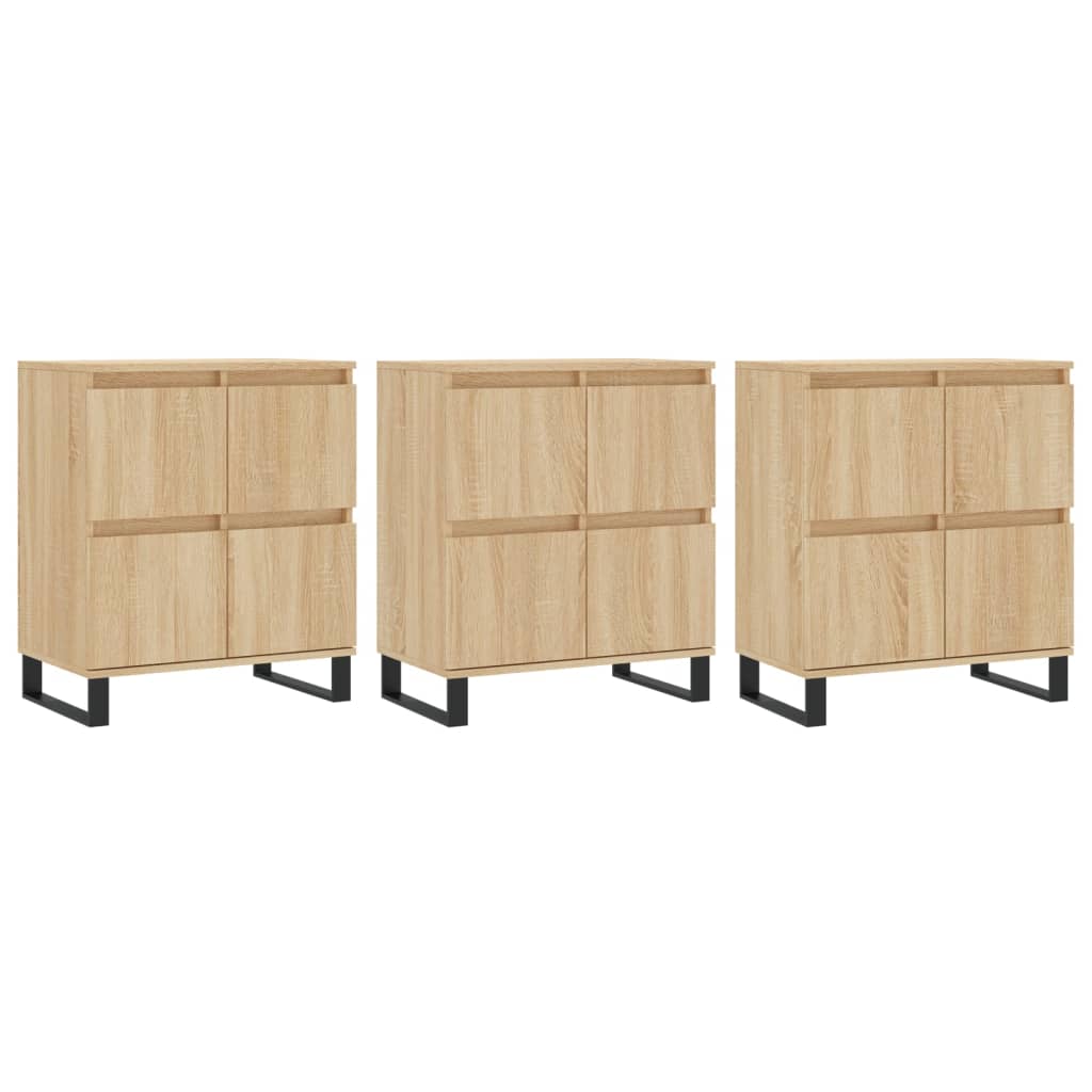 vidaXL Sideboards 3 pcs Sonoma Oak Engineered Wood 2