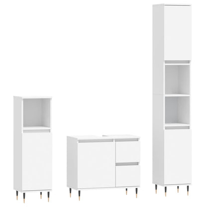 vidaXL 3 Piece Bathroom Furniture Set White Engineered Wood 2