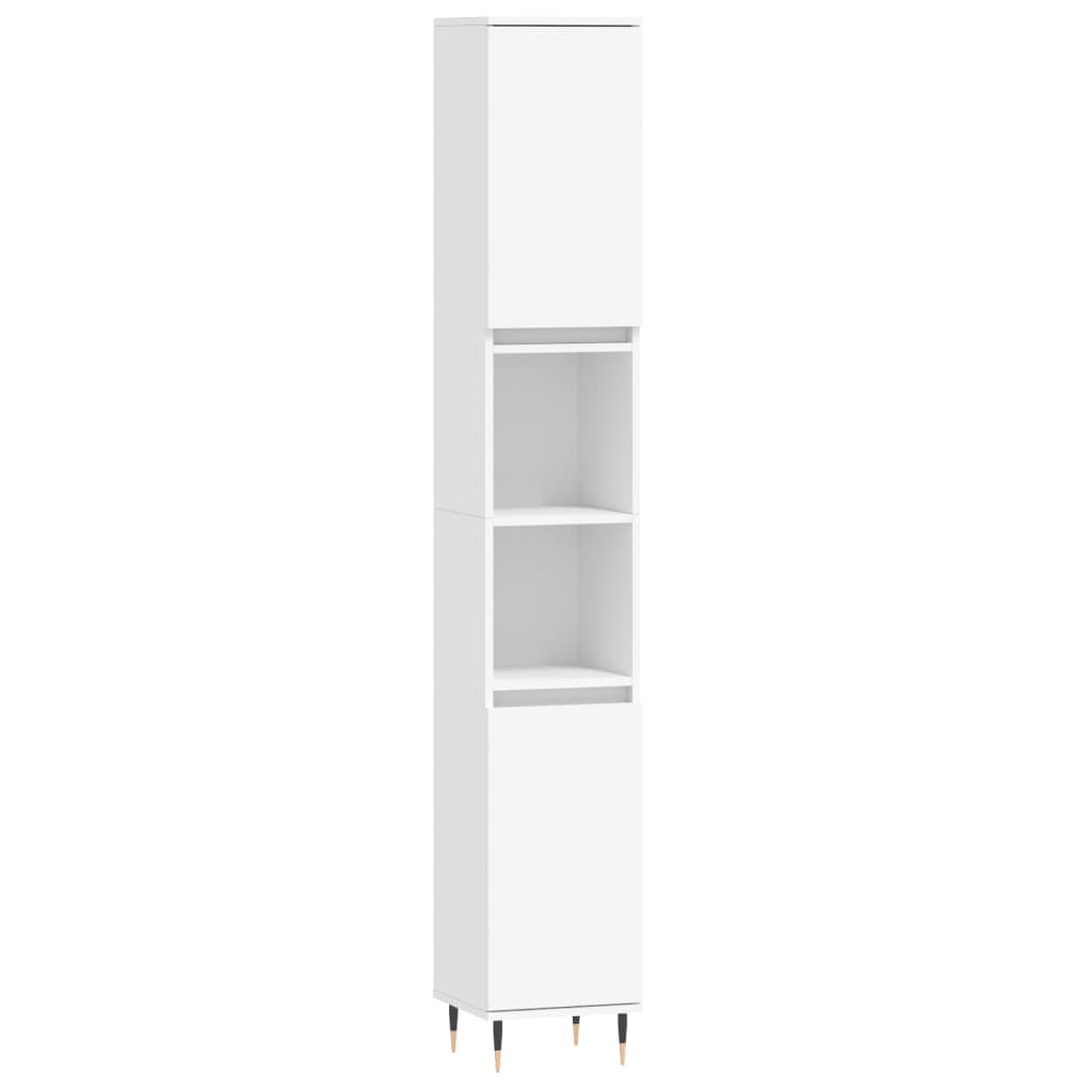 vidaXL 3 Piece Bathroom Furniture Set White Engineered Wood 5