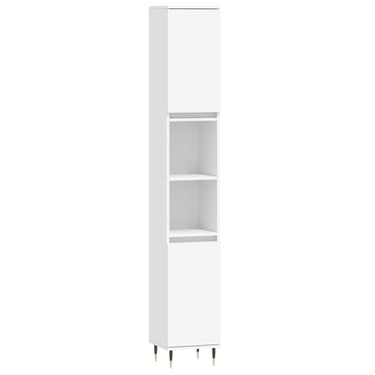 vidaXL 3 Piece Bathroom Furniture Set White Engineered Wood 5