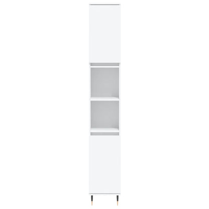 vidaXL 3 Piece Bathroom Furniture Set White Engineered Wood 6