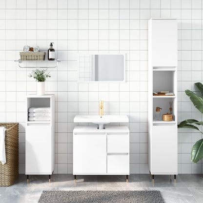 vidaXL 3 Piece Bathroom Furniture Set White Engineered Wood 1