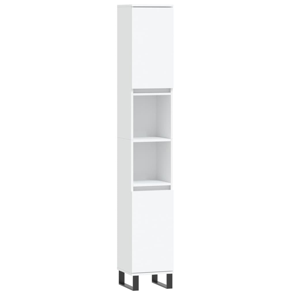 vidaXL 3 Piece Bathroom Furniture Set White Engineered Wood 5