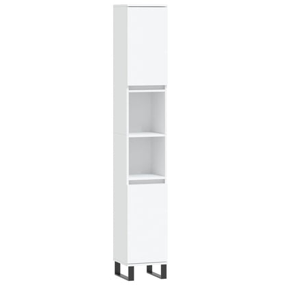 vidaXL 3 Piece Bathroom Furniture Set White Engineered Wood 5
