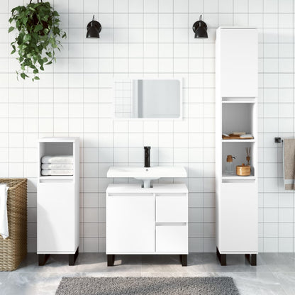 vidaXL 3 Piece Bathroom Furniture Set White Engineered Wood 1