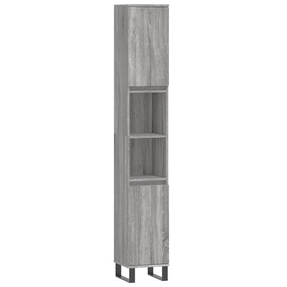 vidaXL 3 Piece Bathroom Furniture Set Grey Sonoma Engineered Wood 5