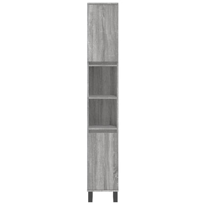vidaXL 3 Piece Bathroom Furniture Set Grey Sonoma Engineered Wood 6
