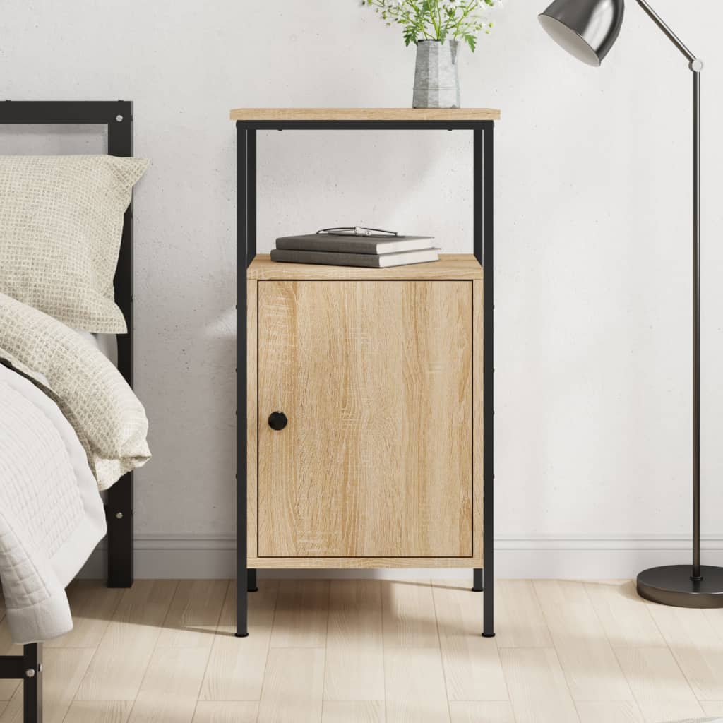 Bedside Cabinet 41x31x80 cm Engineered Wood Sonoma oak 1
