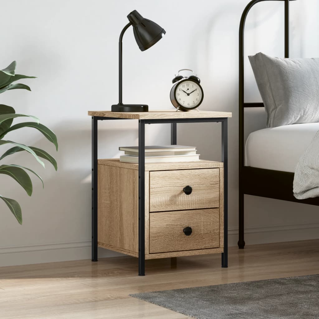 Bedside Cabinet 34x35,5x50 cm Engineered Wood Sonoma oak 1