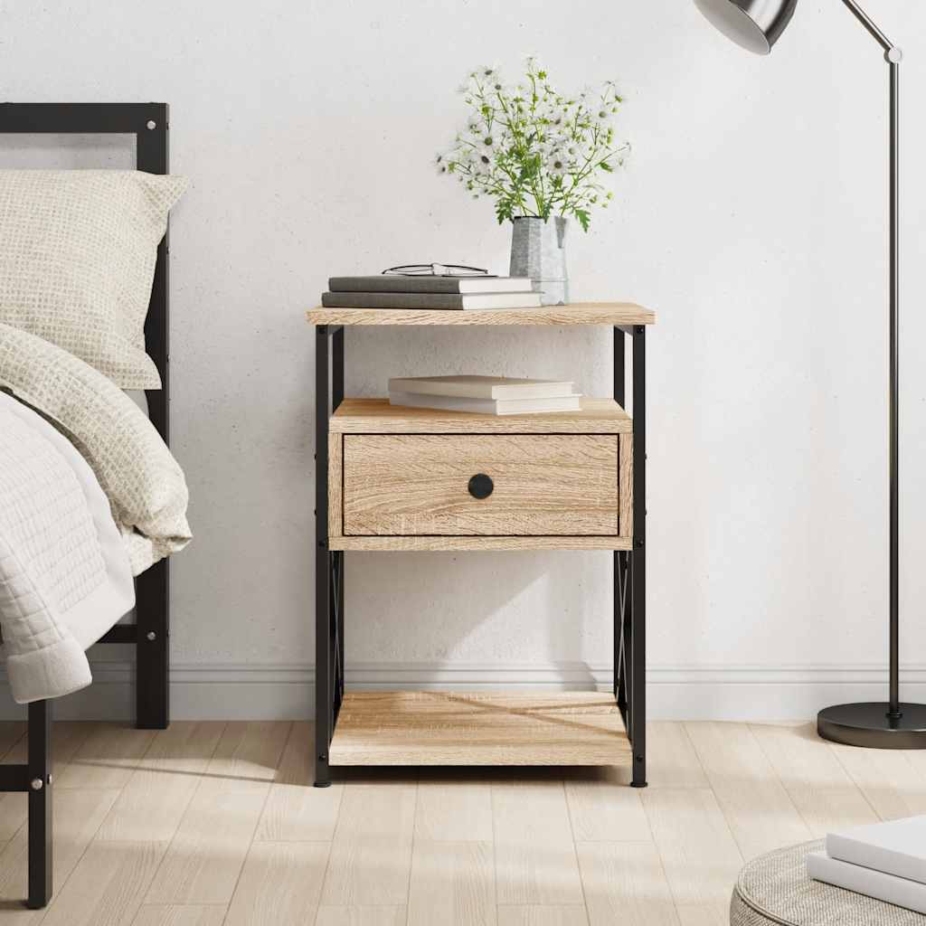 Bedside Cabinets 40x42x55 cm Engineered Wood Sonoma oak 1