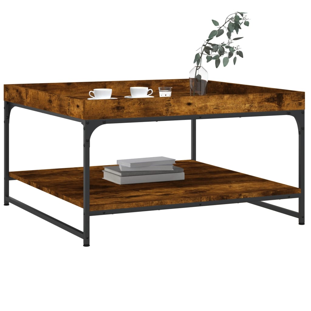 Coffee Table 49,5x49,5x45 cm Engineered Wood Smoked oak