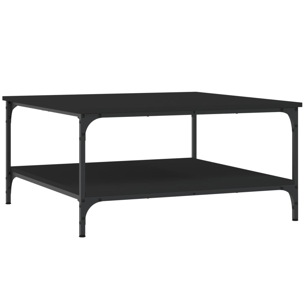 Coffee Table 80x80x40 cm Engineered Wood Black