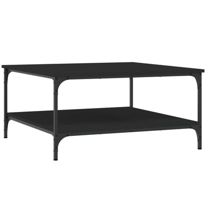 Coffee Table 80x80x40 cm Engineered Wood Black