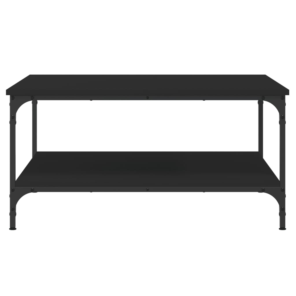 Coffee Table 80x80x40 cm Engineered Wood Black