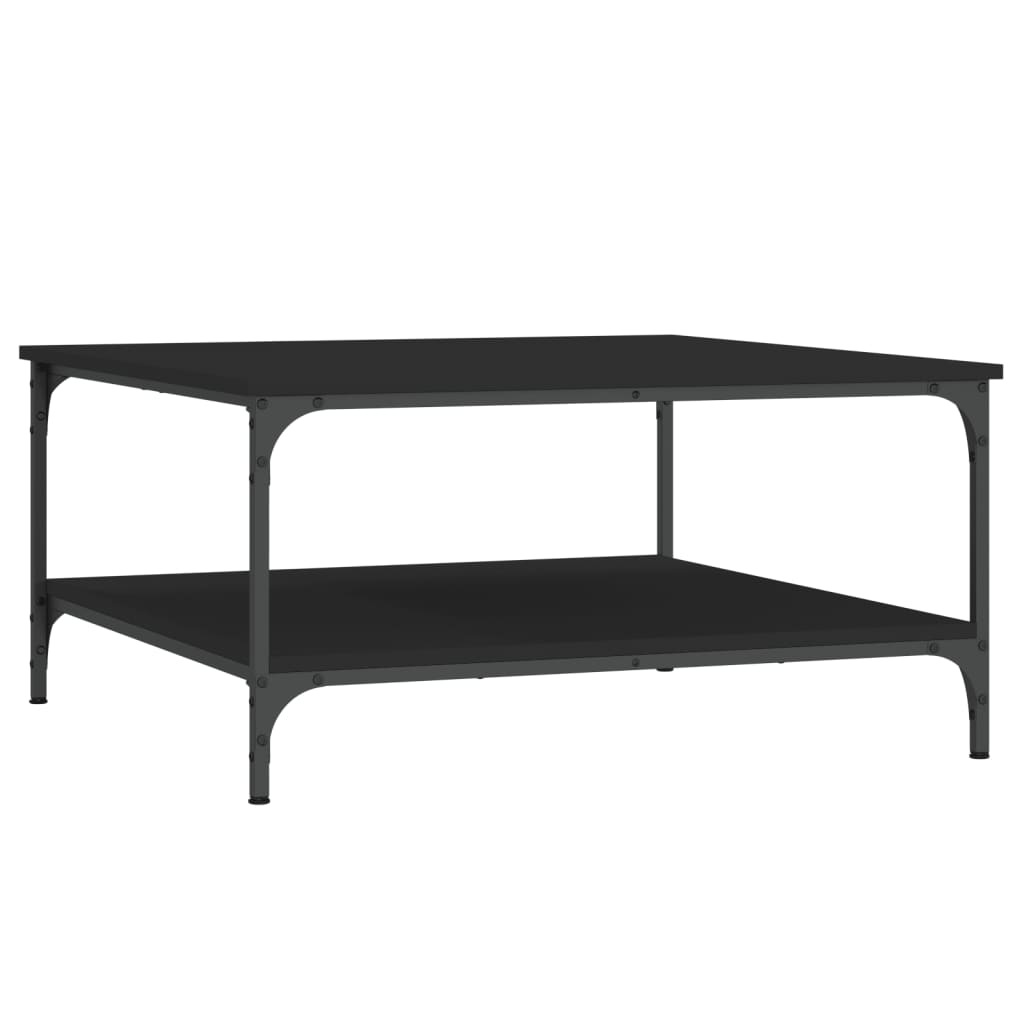Coffee Table 80x80x40 cm Engineered Wood Black
