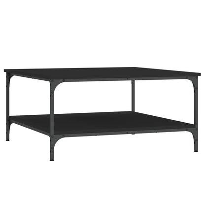 Coffee Table 80x80x40 cm Engineered Wood Black