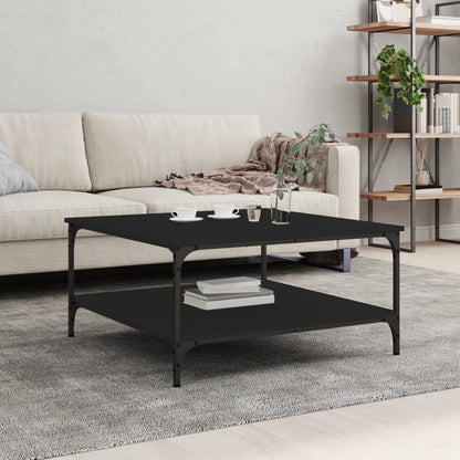Coffee Table 80x80x40 cm Engineered Wood Black