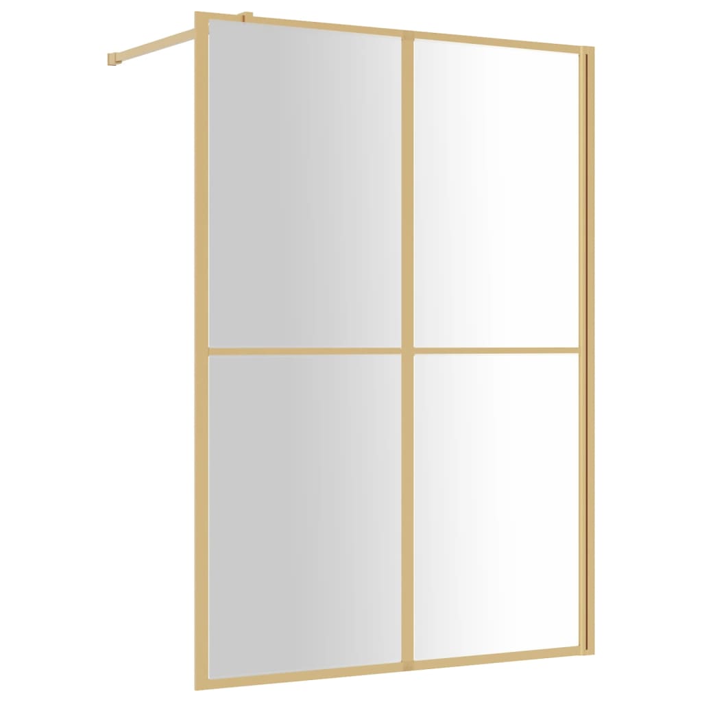 vidaXL Walk-in Shower Wall with Clear ESG Glass Gold 140x195 cm 2