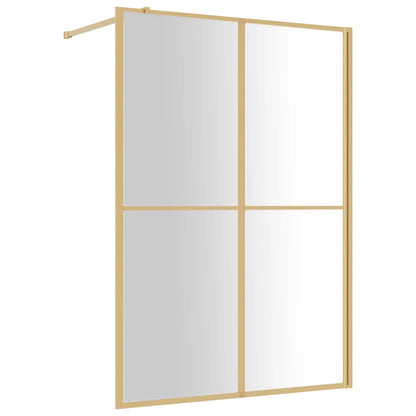 vidaXL Walk-in Shower Wall with Clear ESG Glass Gold 140x195 cm 2