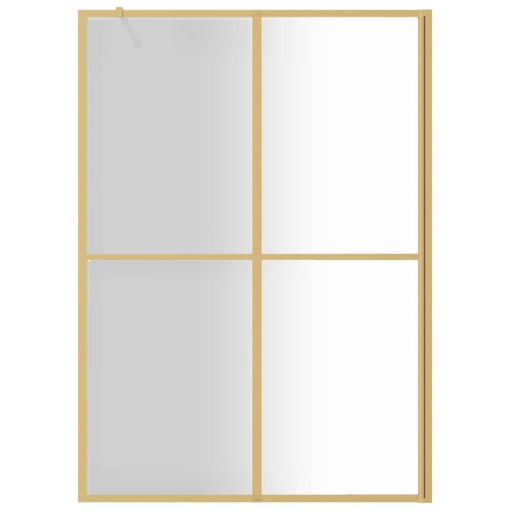vidaXL Walk-in Shower Wall with Clear ESG Glass Gold 140x195 cm 3