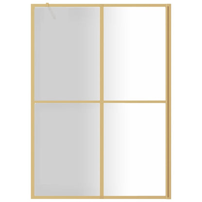 vidaXL Walk-in Shower Wall with Clear ESG Glass Gold 140x195 cm 3