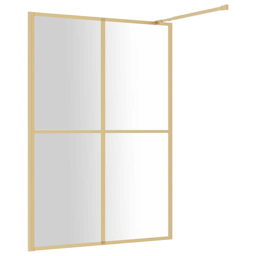 vidaXL Walk-in Shower Wall with Clear ESG Glass Gold 140x195 cm 5