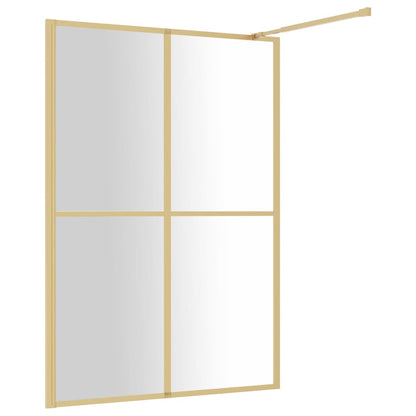 vidaXL Walk-in Shower Wall with Clear ESG Glass Gold 140x195 cm 5