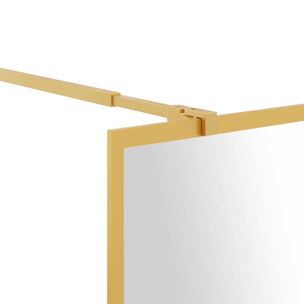 vidaXL Walk-in Shower Wall with Clear ESG Glass Gold 140x195 cm 6