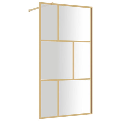 vidaXL Walk-in Shower Wall with Clear ESG Glass Gold 115x195 cm 2