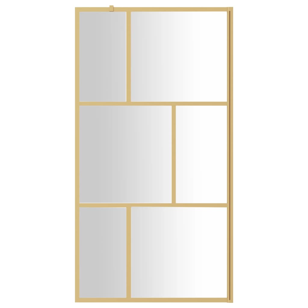 vidaXL Walk-in Shower Wall with Clear ESG Glass Gold 115x195 cm 3