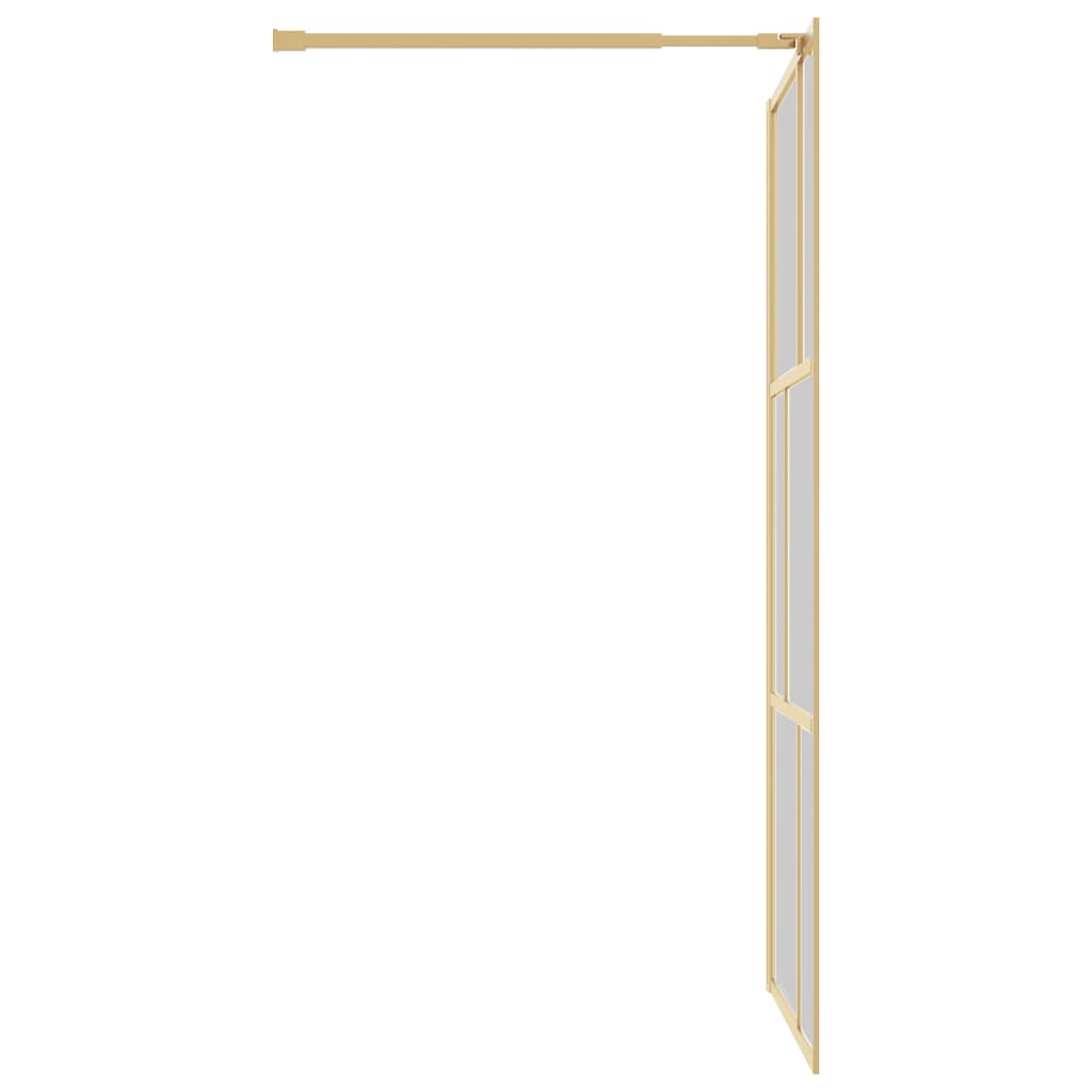 vidaXL Walk-in Shower Wall with Clear ESG Glass Gold 115x195 cm 5