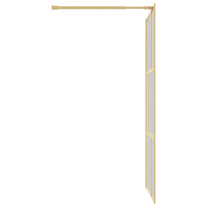 vidaXL Walk-in Shower Wall with Clear ESG Glass Gold 115x195 cm 5