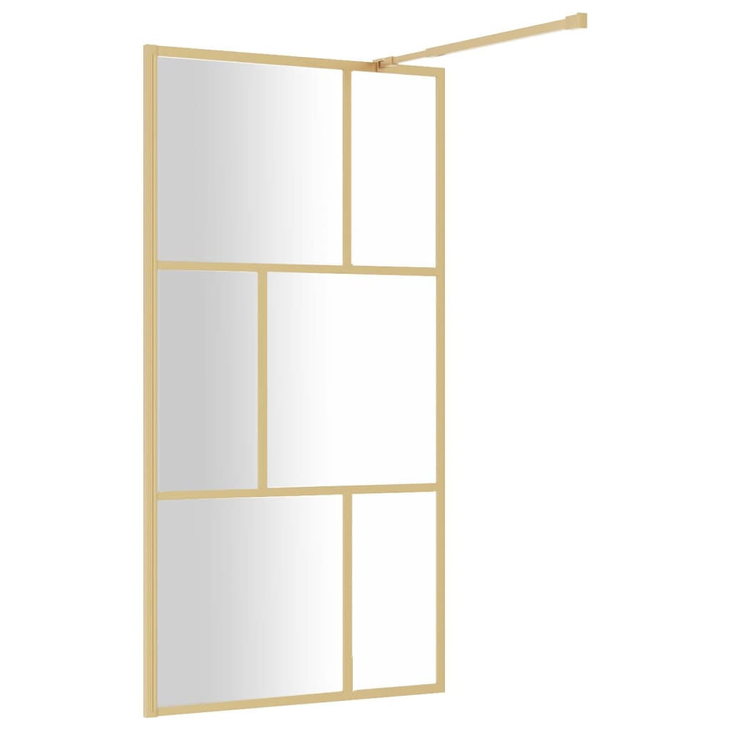 vidaXL Walk-in Shower Wall with Clear ESG Glass Gold 115x195 cm 4