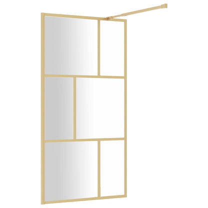 vidaXL Walk-in Shower Wall with Clear ESG Glass Gold 115x195 cm 4