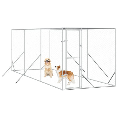 vidaXL Outdoor Dog Kennel Silver 2x6x2 m Galvanised Steel 3