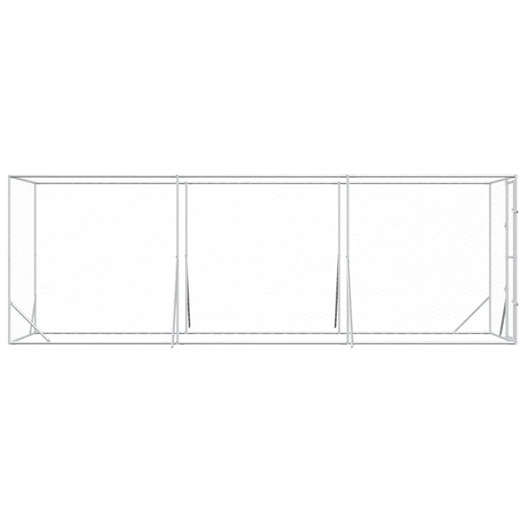 vidaXL Outdoor Dog Kennel Silver 2x6x2 m Galvanised Steel 5