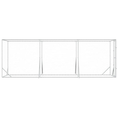 vidaXL Outdoor Dog Kennel Silver 2x6x2 m Galvanised Steel 5