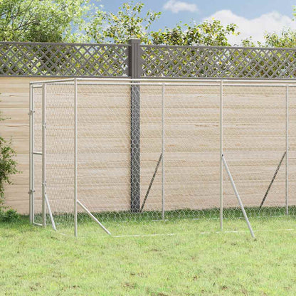 vidaXL Outdoor Dog Kennel Silver 2x6x2 m Galvanised Steel 1