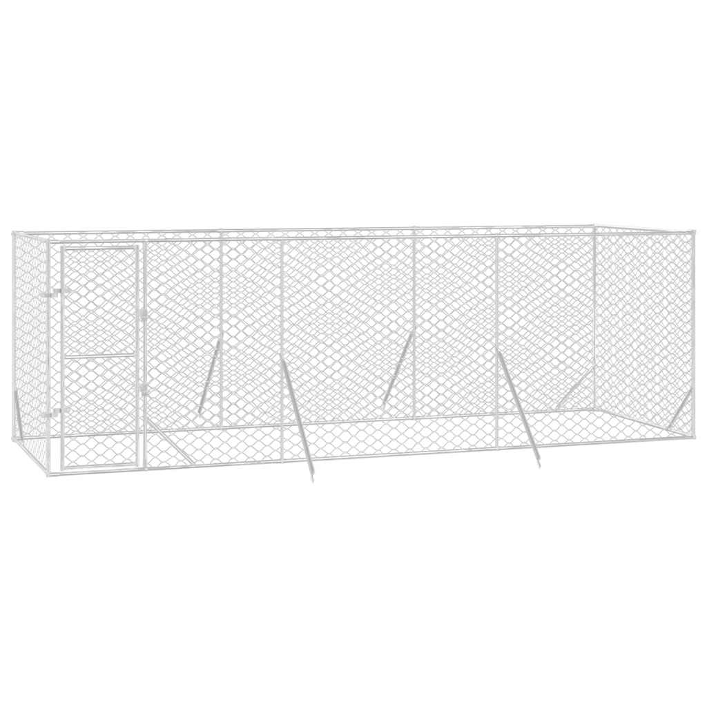 vidaXL Outdoor Dog Kennel Silver 6x2x2 m Galvanised Steel 3