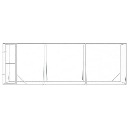 vidaXL Outdoor Dog Kennel Silver 6x2x2 m Galvanised Steel 5