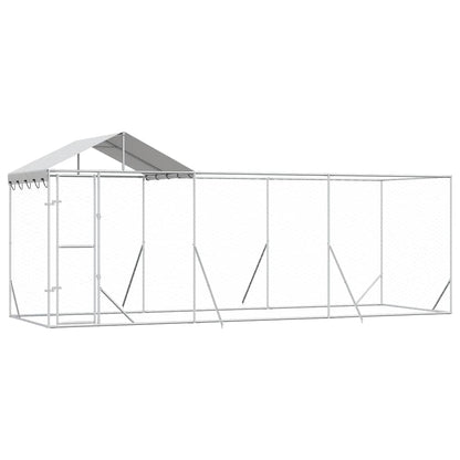 Outdoor Dog Kennel with Roof Silver 2x2x2,5 m Galvanised Steel 6 x 2 x 2.5 m